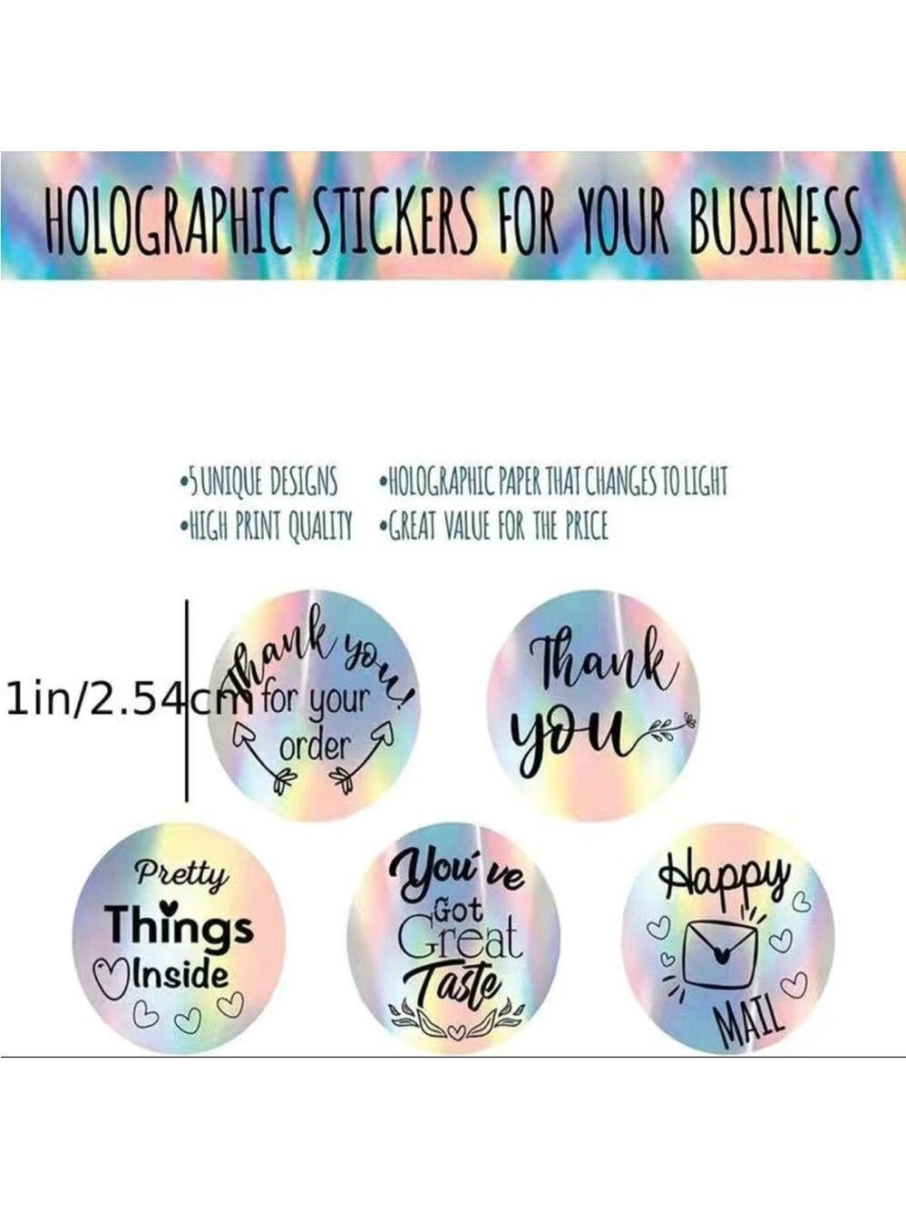 500 Roll Holographic Thank You Stickers PRICE IS FIRM - Picture 3 of 6